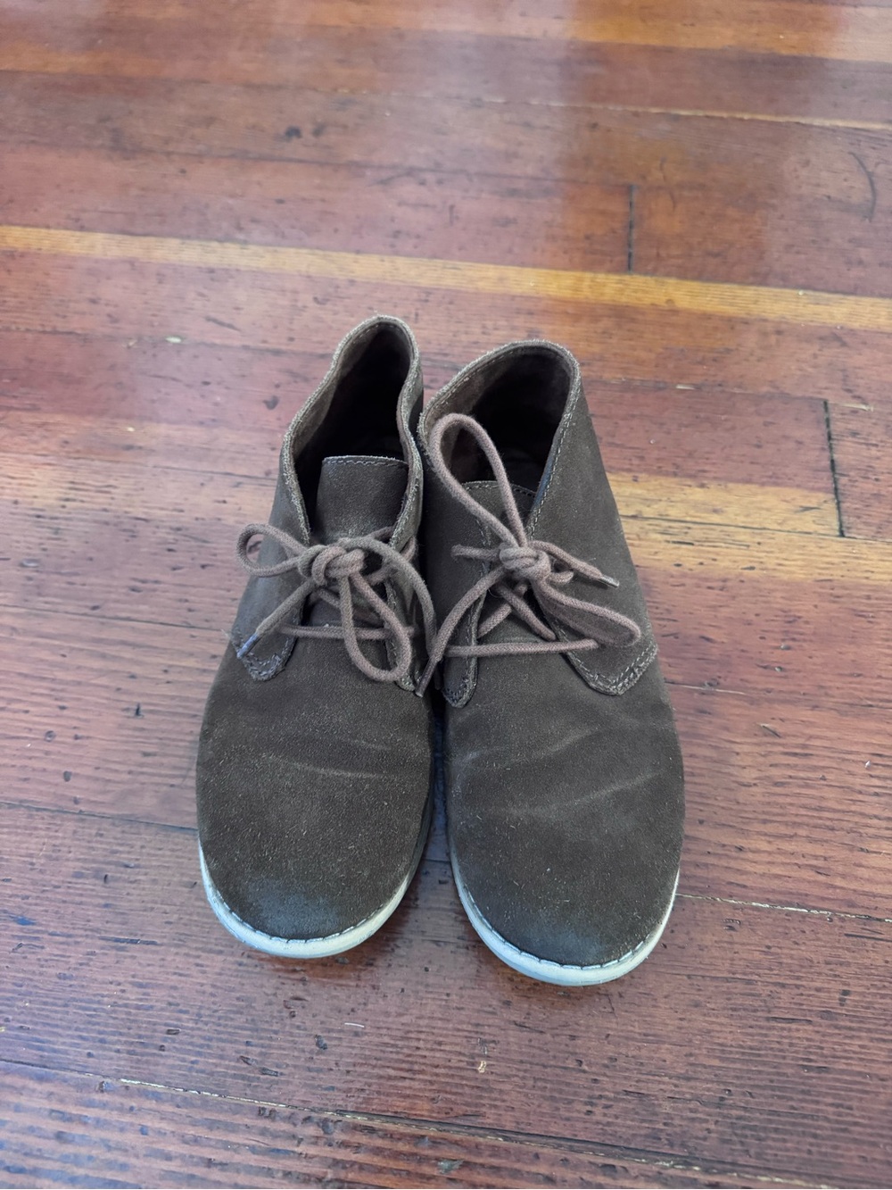 L'Amour Brown Suede Kids Lace-Up Dress Shoes